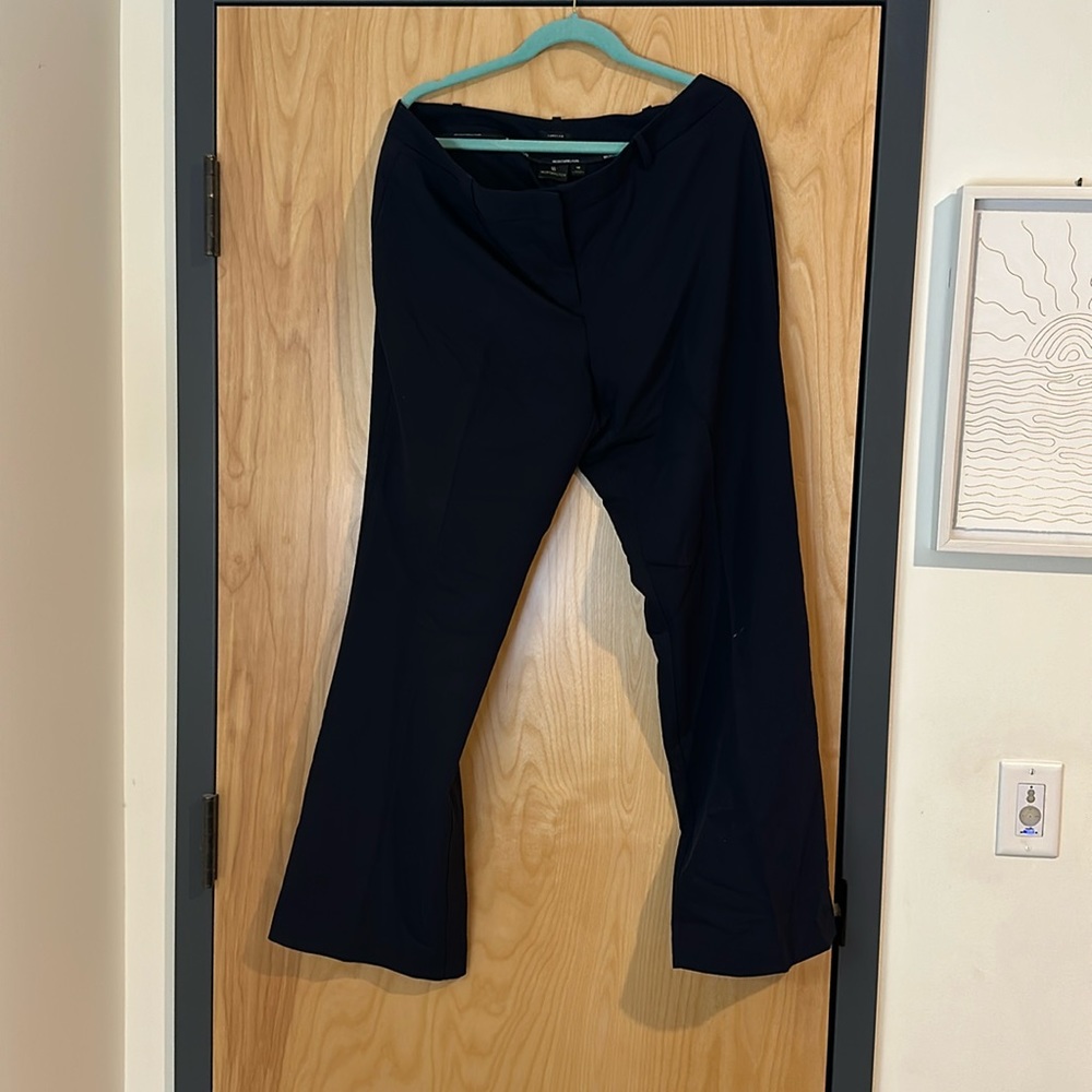 Navy curved fit trouser pant